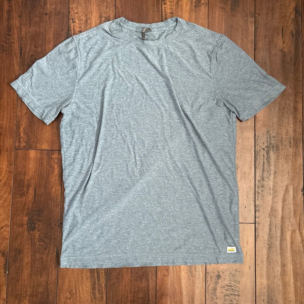 Vuori Strato Tech T Shirt Mens S Steel Blue Heather Performance Activewear
